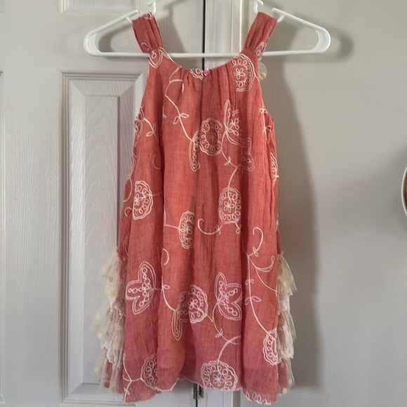 Isobella & Chloe Charming Red Dress embroidery ruffles lace polkadots size 5 - Picture 5 of 6
